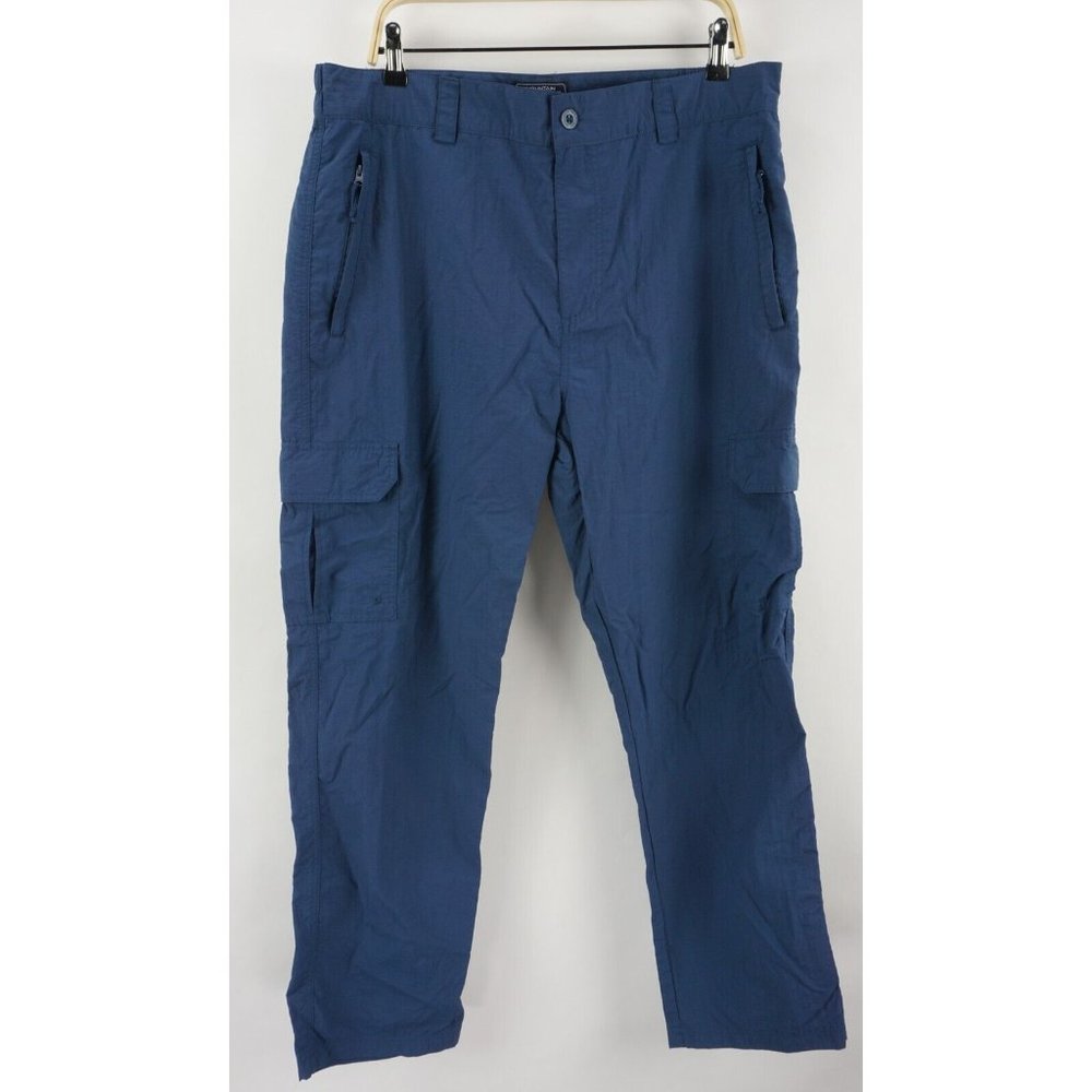 Mountain Warehouse Men's 38 x 29 Blue Nylon Quick Dry UV Protection Hiking Pants